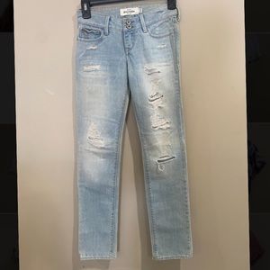 denim straight leg jeans